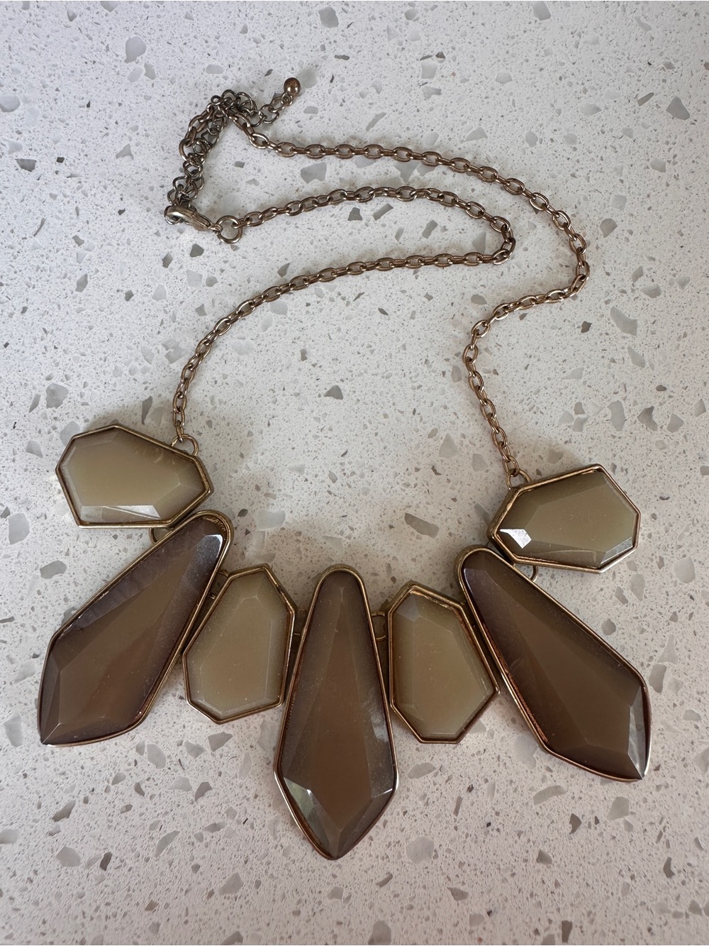 Beige and Taupe Statement Necklace